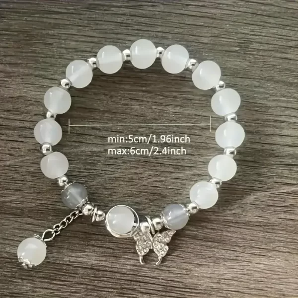 Pulsera de piedra de ojo de gato de vidrio elegante - Image 2
