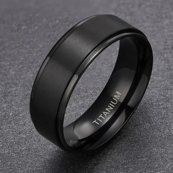 Anillo de titanio negro
