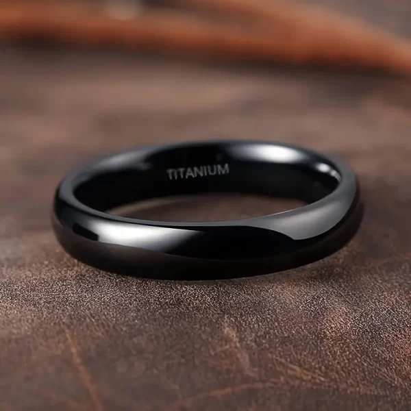 Anillo de acero de titanio, anillo oscuro de 4 mm