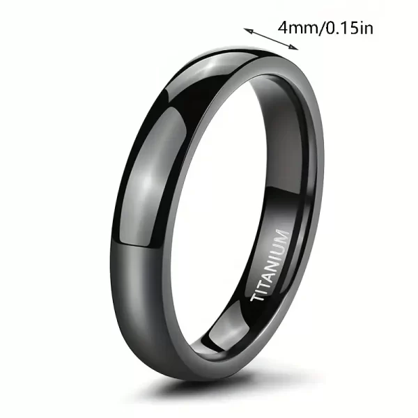 Anillo de acero de titanio, anillo oscuro de 4 mm - Image 2