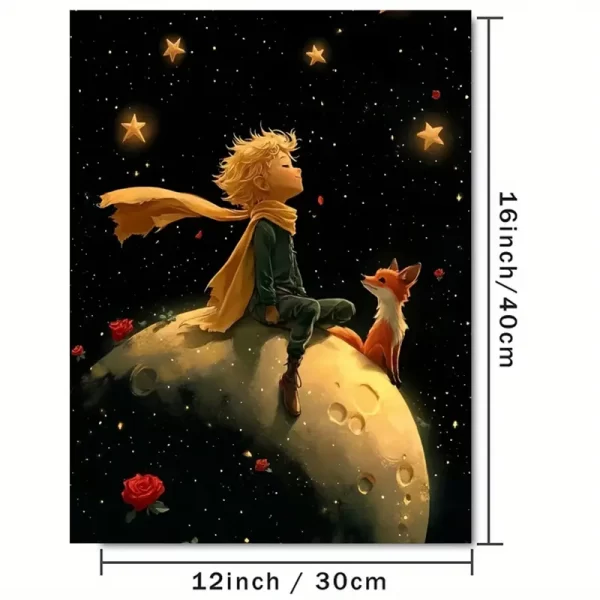 Arte de pared sin marco de el principito y el zorro - Image 2