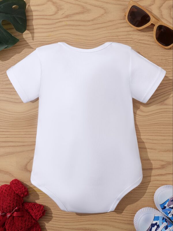 Body para Niños con Foto y Texto Personalizado - Pelele de Cuello Redondo Suave al 100% Poliéster, Regalo Personalizado para Cumpleaños, Anuncios, Baby Shower - Lavado a Mano/Limpieza en Seco, Ropa Infantil para Todas las Estaciones, Diseño Personalizado sobre Lienzo Blanco | Material Fácil de Cuidar, Ideal para Exteriores - Image 3